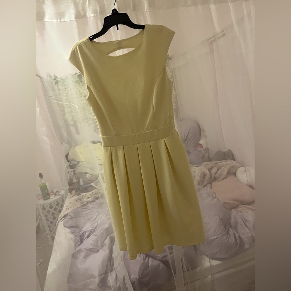 Honey and Rosie Yellow open backed dress
